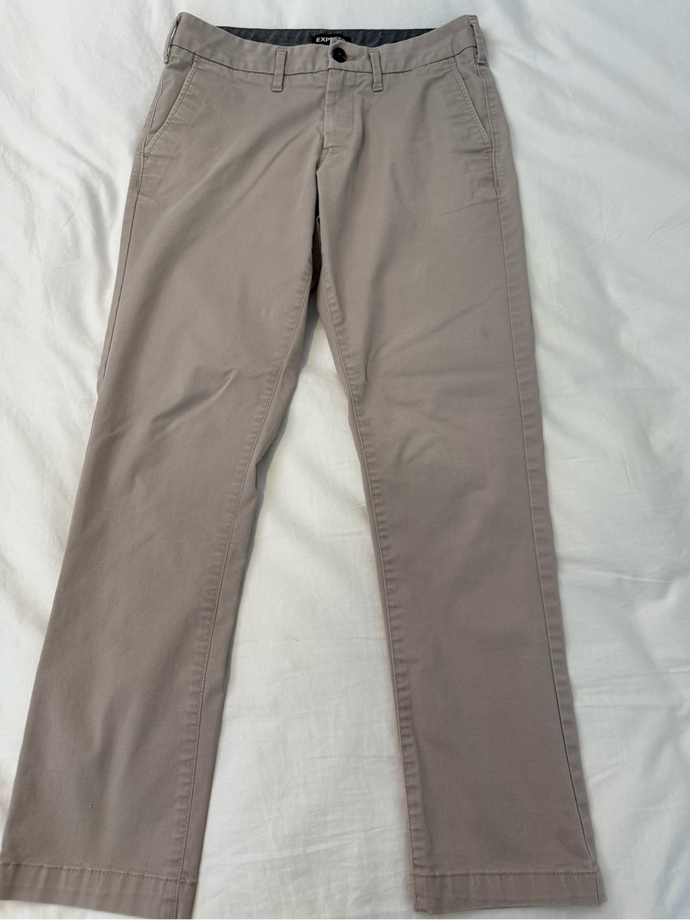 Express Men's Light Gray Drawstring Casual Pants